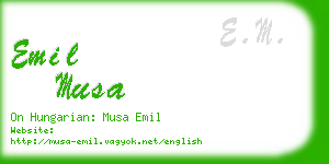 emil musa business card